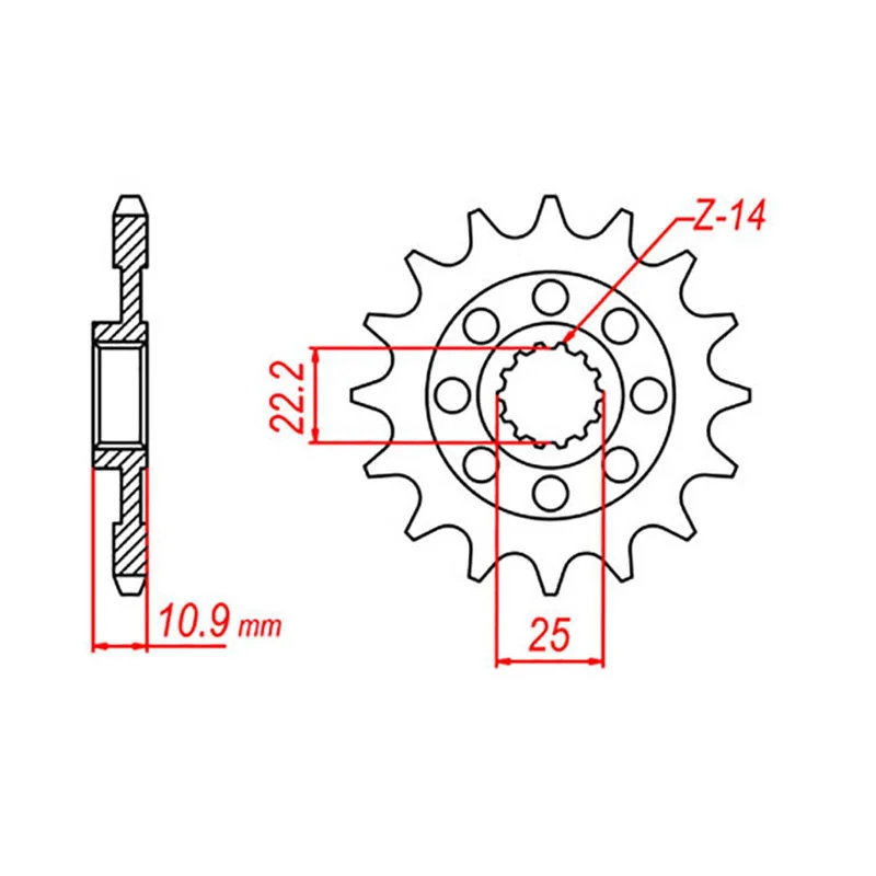 Neon arm straps-MTX 707 Steel Front Sprocket #520 (13T) (10-707-13)