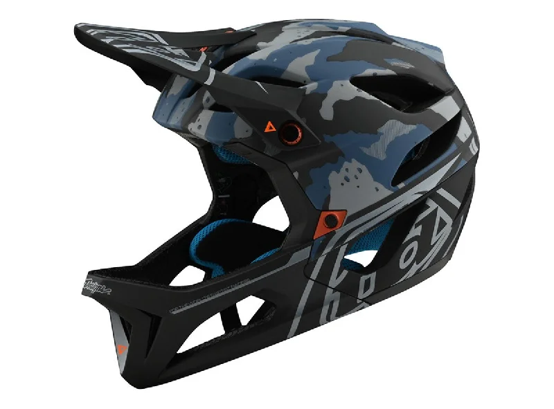 Bicycle helmet journey gear-Troy Lee Designs Stage Full Face Helmet - Camo - Light Blue - 2020