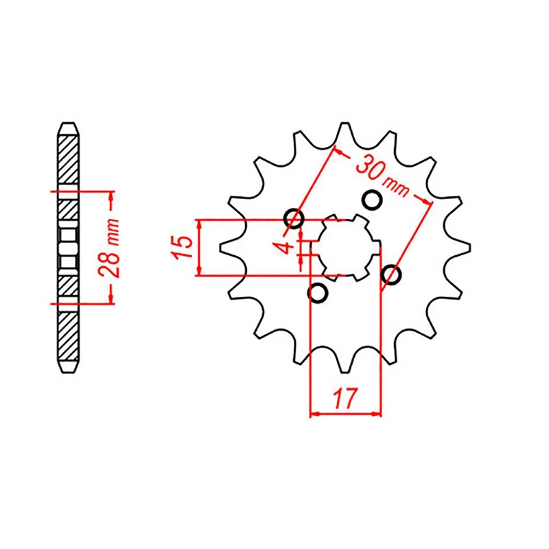 Gust-proof bike jacket-MTX 253 Steel Front Sprocket #420 (15T) (10-116-15)