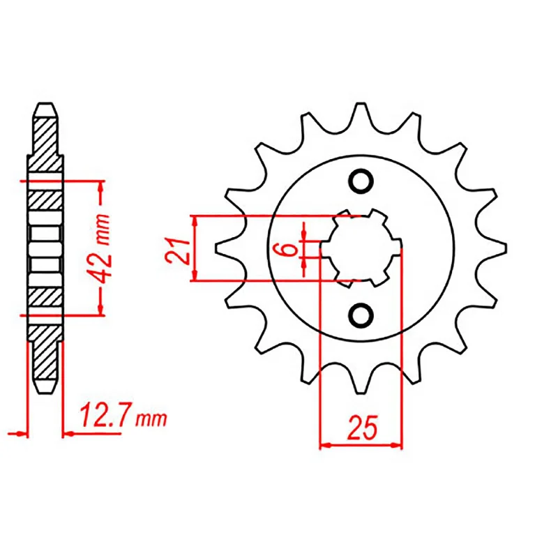 Rainproof base layer-MTX 288 Steel Front Sprocket #530 (17T) (10-300-17)