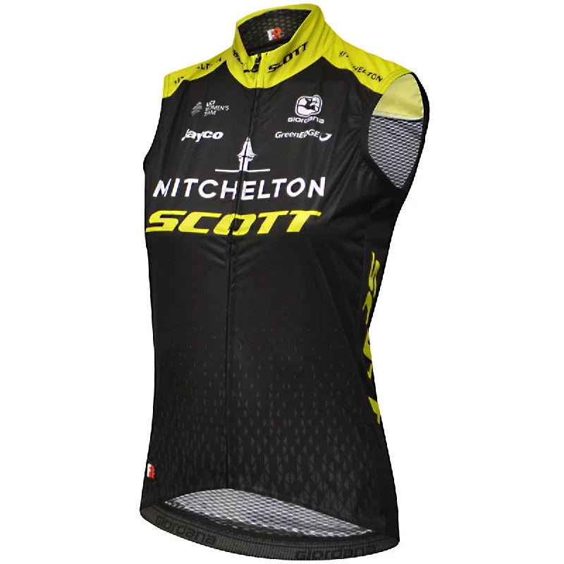 cycling clothing with arm warmers-Gilet Donna Giordana FR-C Pro Mitchelton Scott Wind 2018