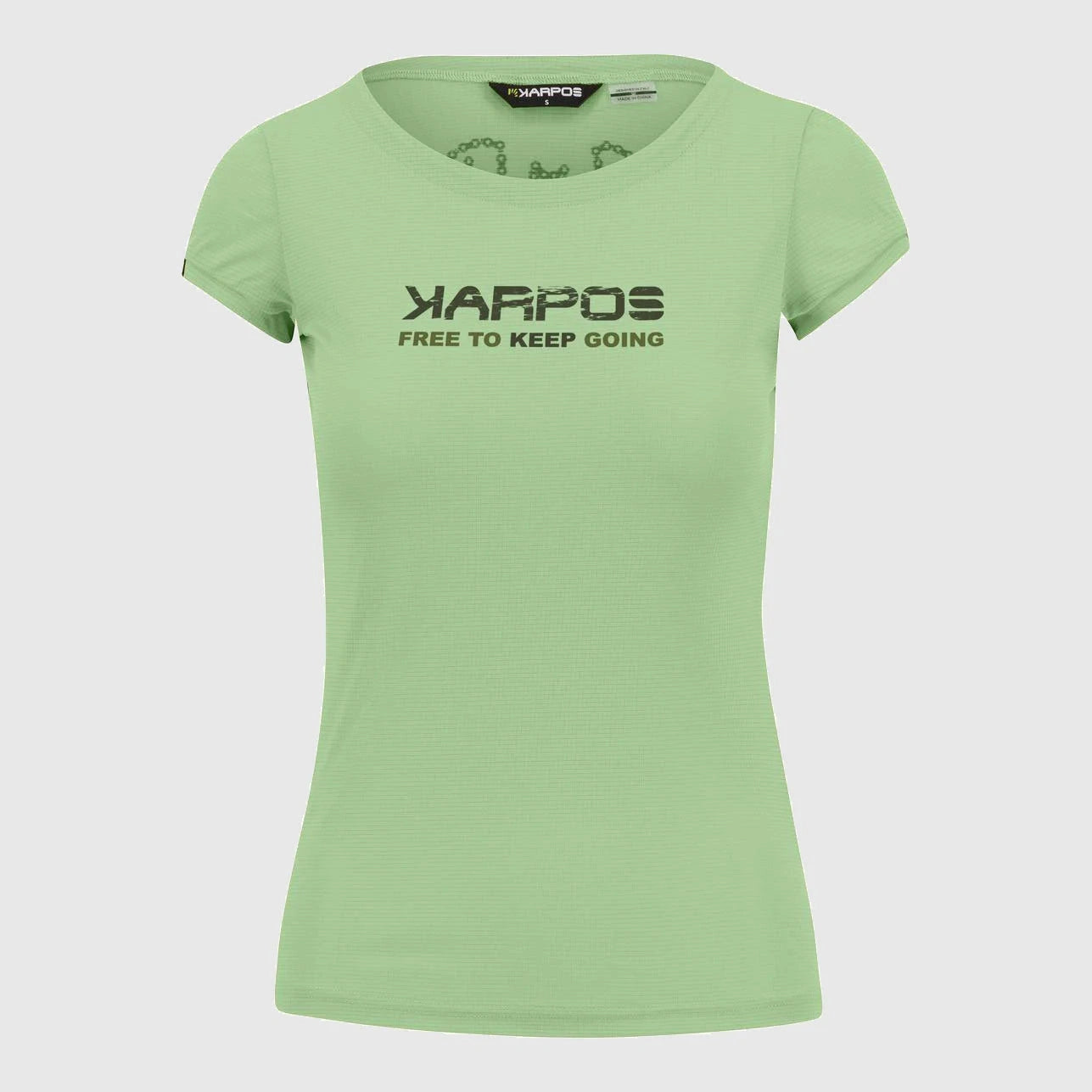 cycling clothing with arm warmers-T-Shirt donna Karpos Val Federia - Verde