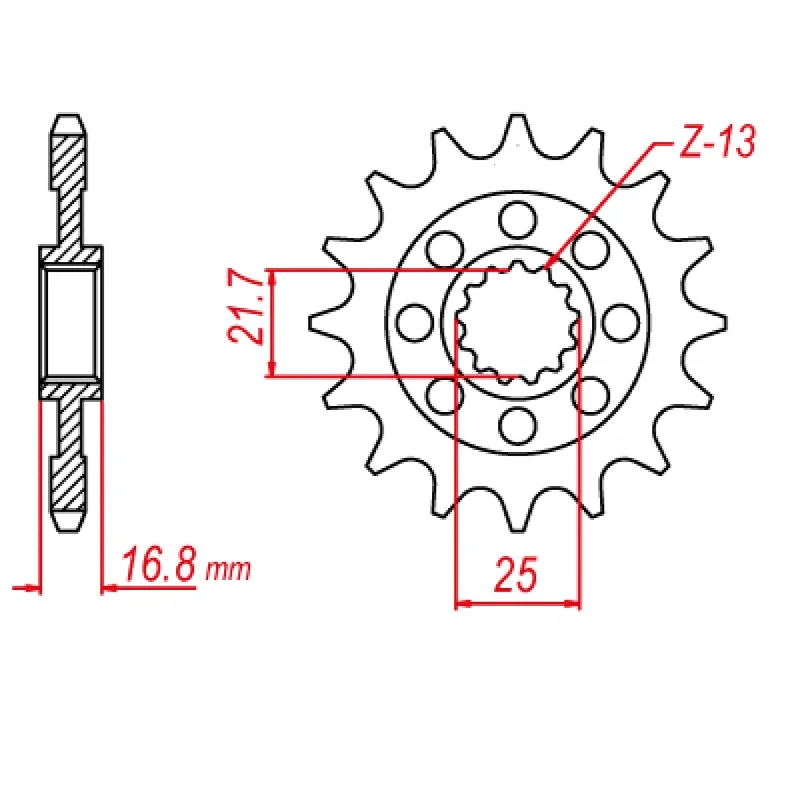 Neon bike gloves-MTX 1373 Steel Front Sprocket #520 (17T) (10-MGS-17)