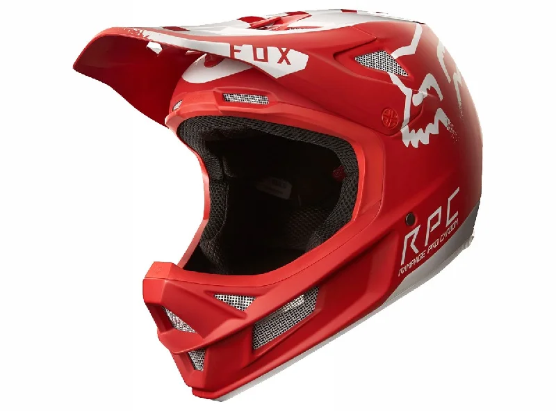 Bicycle helmet first class-Fox Racing Rampage Pro Carbon Moth Full Face Helmet - Red-White