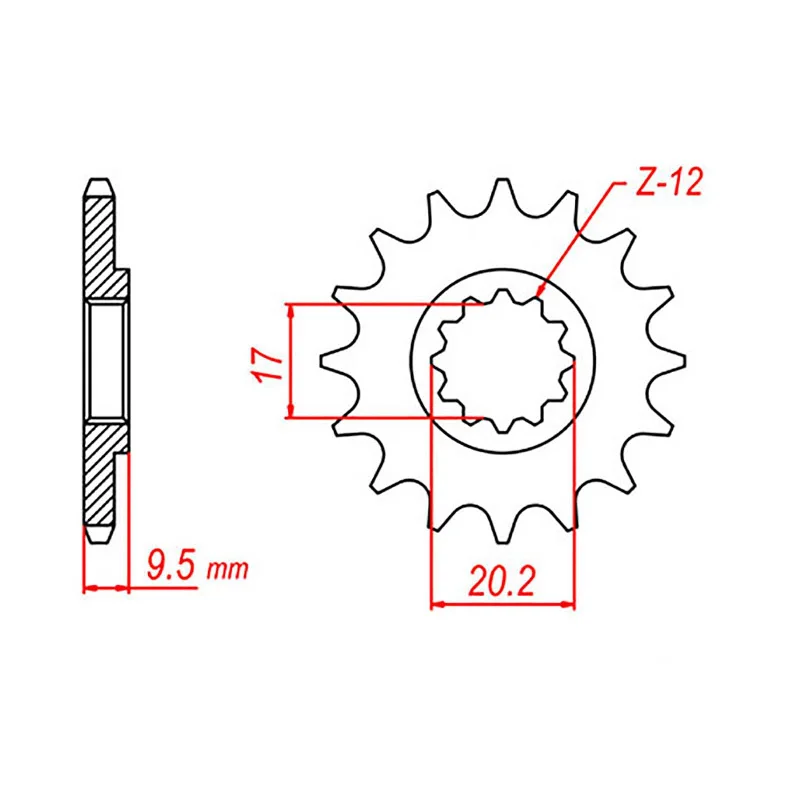 Non-slip trail pedals-MTX 1907 Steel Front Sprocket #428 (13T) (10-KT5-13)