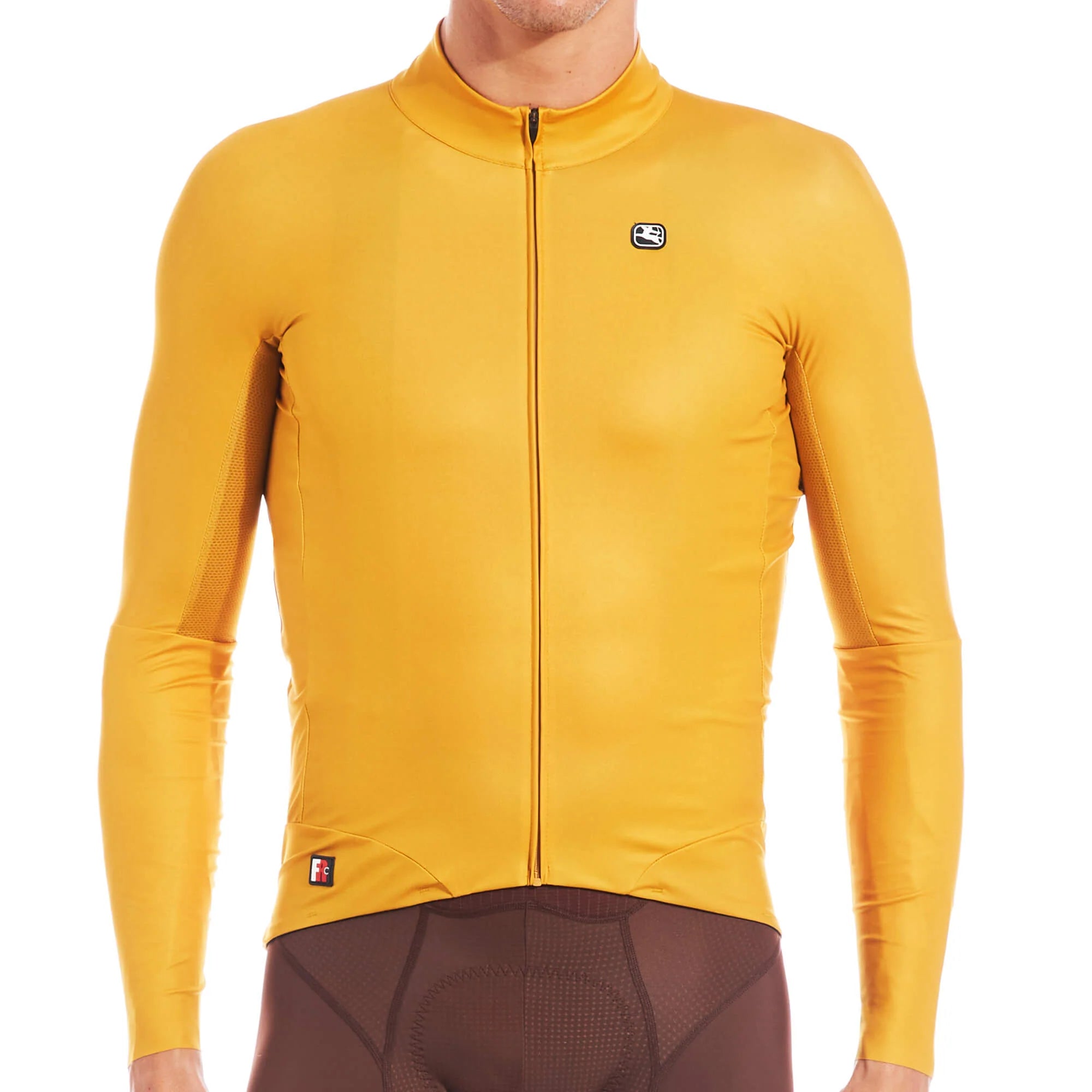 cycling clothing with sleek touch-Giordana FR-C Pro Long Sleeve Road Jersey - Mustard Yellow