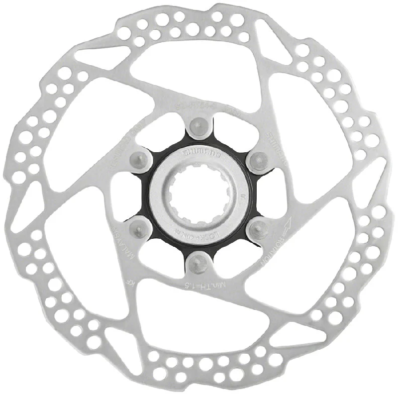 Bicycle front hub lightweight protector-Shimano Deore SM-RT54-S Disc Brake Rotor - 160mm Center Lock For Resin Pads Only External Lockring Silver