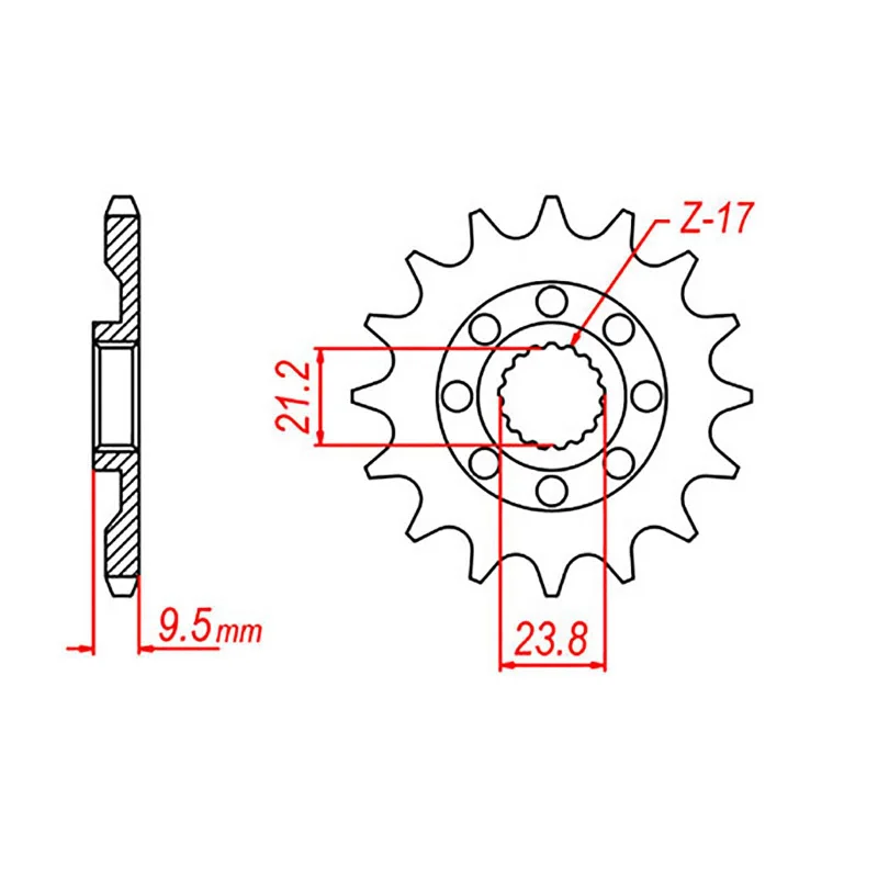 Hardened chest guards-MTX 1441 Steel Front Sprocket #520 (15T) (10-441-15)