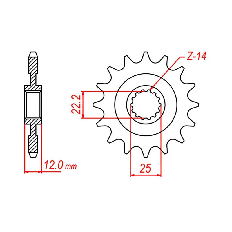 Portable bike helmet-MTX 715 Steel Front Sprocket #520 (13T) (10-GG1-13)