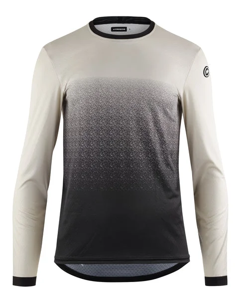 cycling clothing with bum cushion-Assos Trail T3 Long Sleeve MTB Jersey - Zodzilla - Moon Sand