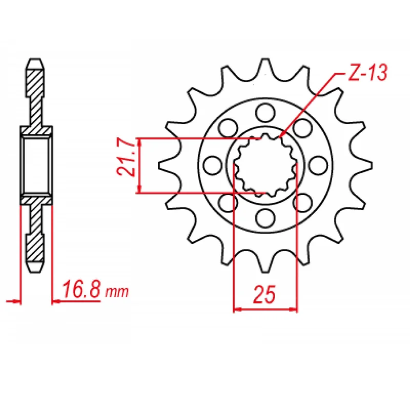 Sturdy wrist braces-MTX 1373 Steel Front Sprocket #520 (16T) (10-MGS-16)