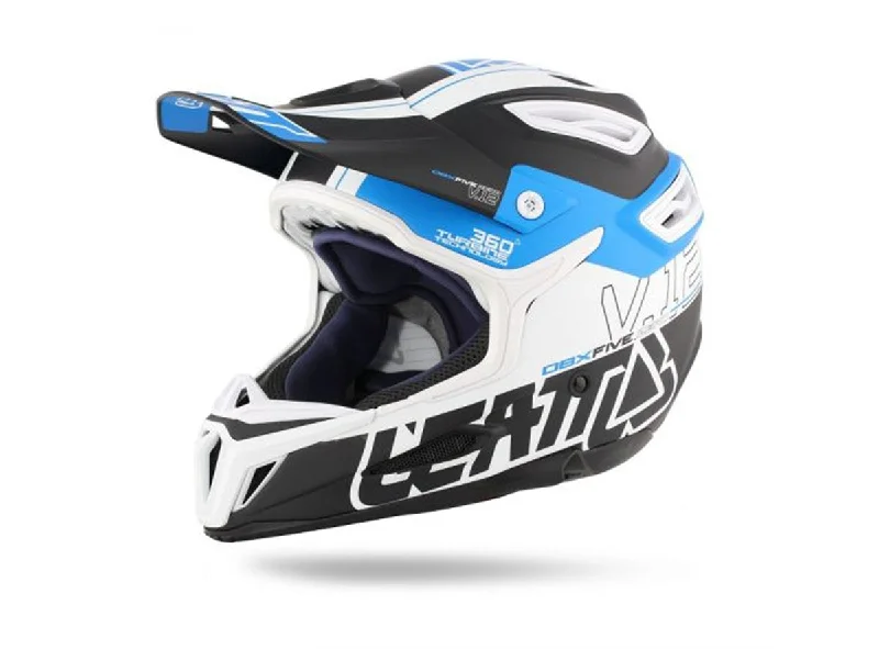 Bicycle helmet race day-Leatt DBX 5.0 V12 Full Face Helmet - Black-Blue