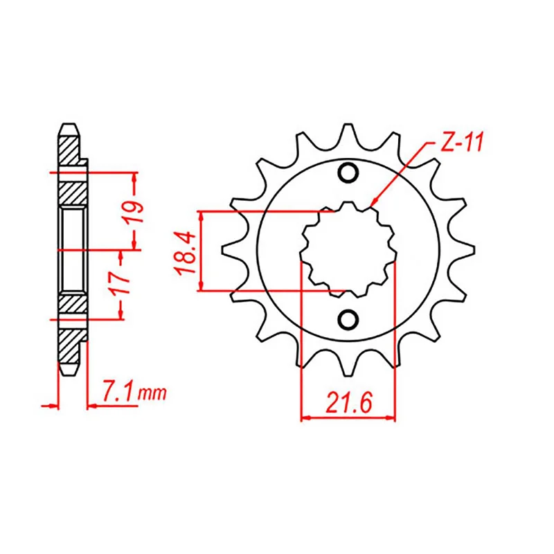 Cushioned shoulder straps-MTX 1321 Steel Front Sprocket #520 (12T) (10-KCZ-12)