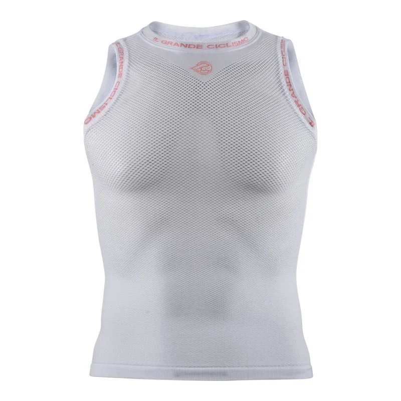 cycling clothing with striking lines-Maglia intima senza maniche Cinelli Tempo - Bianco rosa