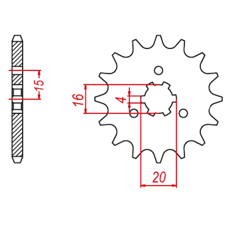 Lightweight rain cape-MTX 418 Steel Front Sprocket #428 (14T) (10-066-14)