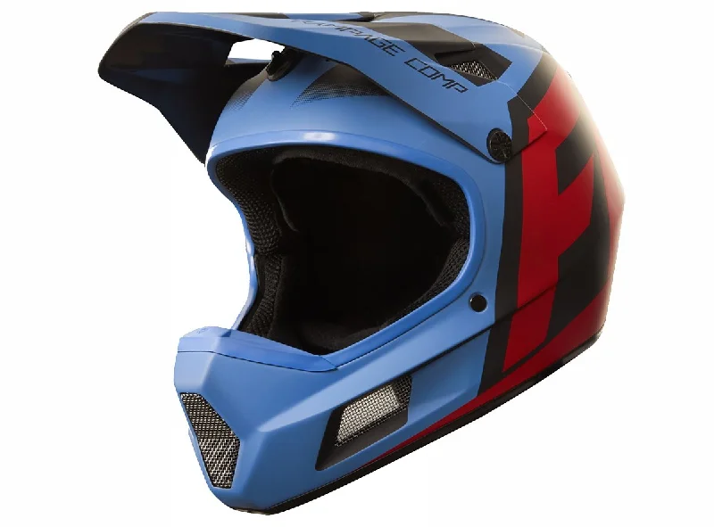 Bicycle helmet forest safe-Fox Racing Rampage Comp Creo Full Face Helmet - Blue-Red