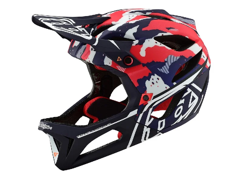 Bicycle helmet everyday use-Troy Lee Designs Stage MIPS Full Face Helmet - Tactical - Red-White-Blue