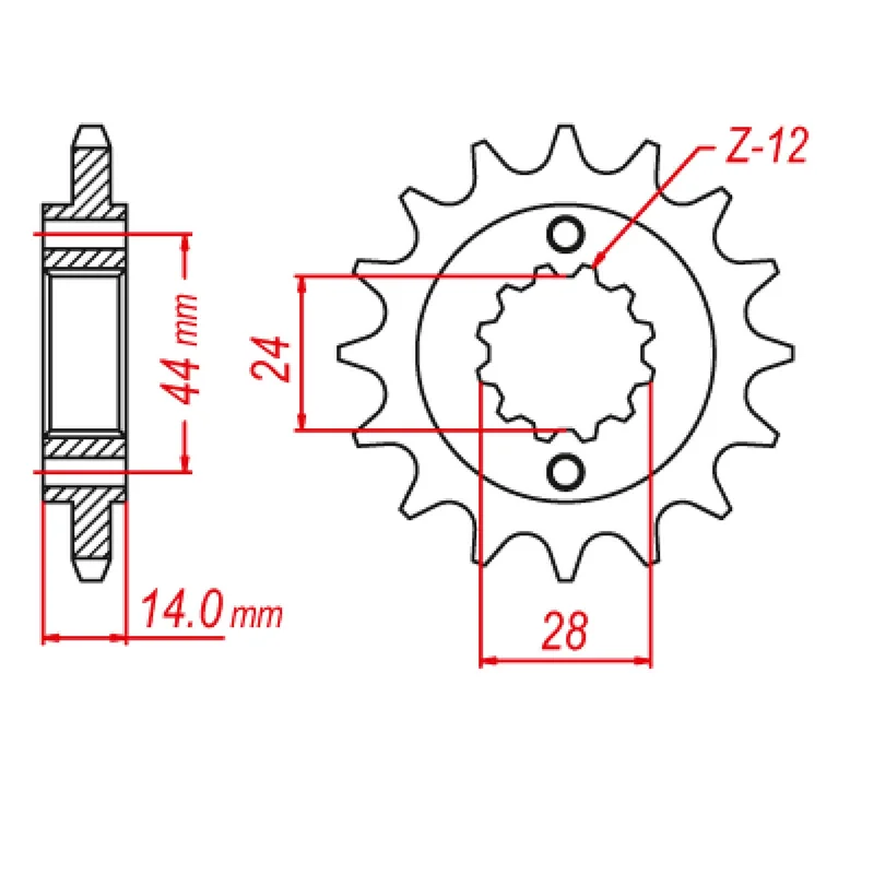 Quick-wick bike gloves-MTX 1372 Steel Front Sprocket #525 (17T) (10-MAV-17)