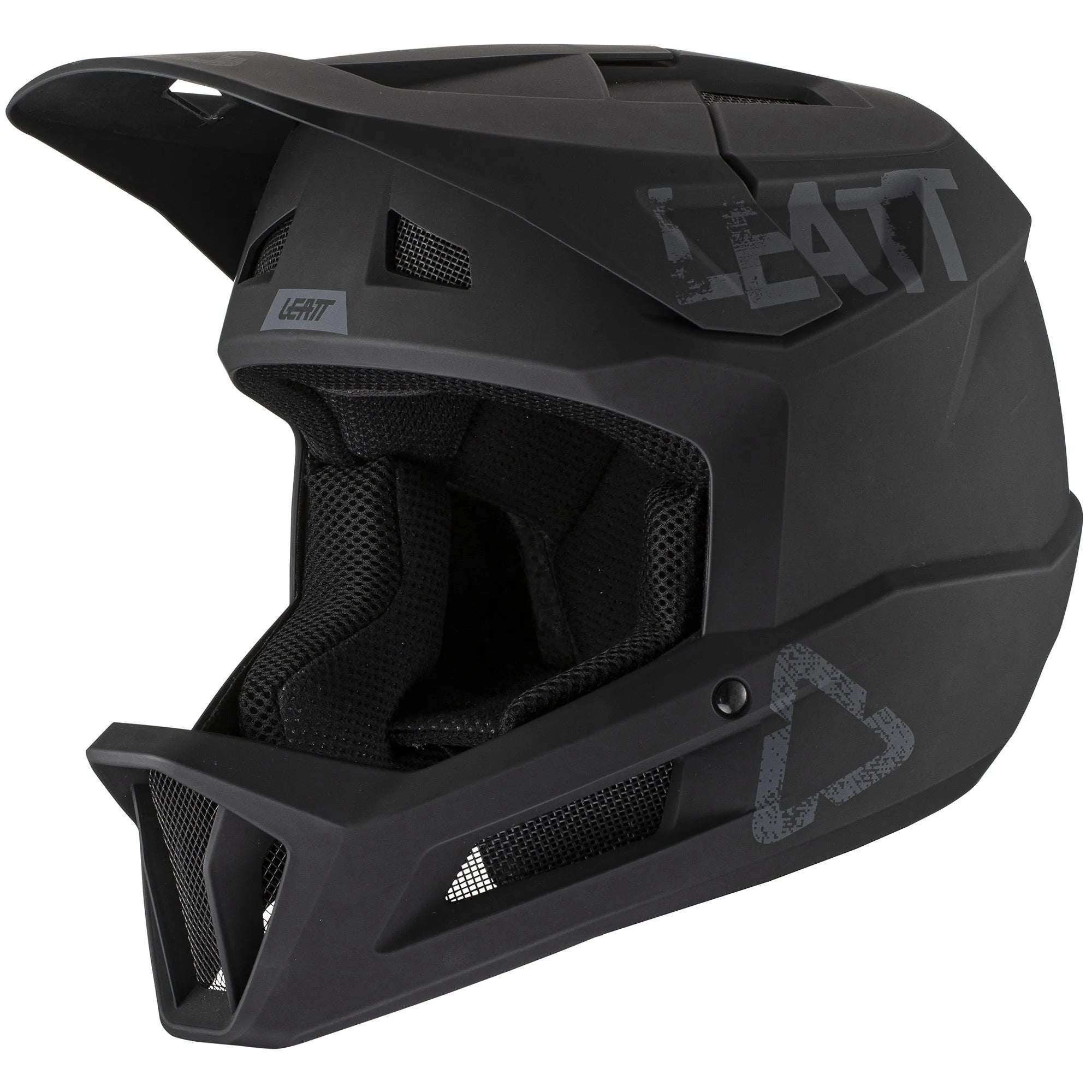 Bicycle helmet heritage style-Leatt MTB 1.0 DH Full Face Helmet -  Black - 2021