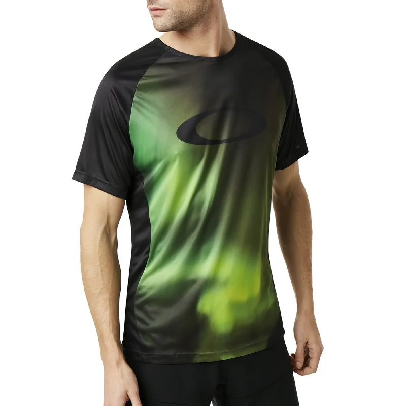 cycling clothing with thick seams-Maglia Oakley MTB Tech - Nero verde