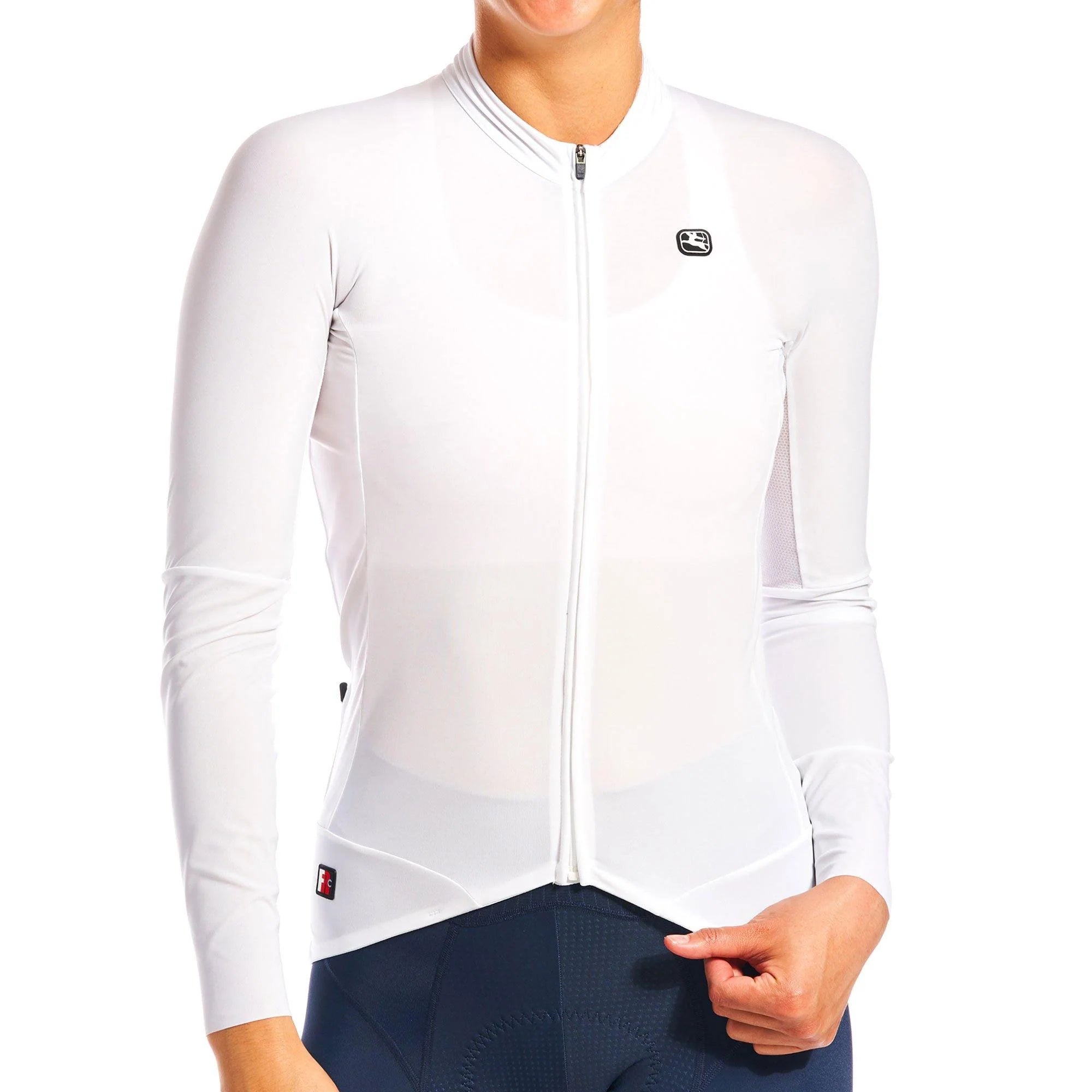 cycling clothing for tough workouts-Giordana FR-C Pro Long Sleeve Road Jersey - Womens - Full White