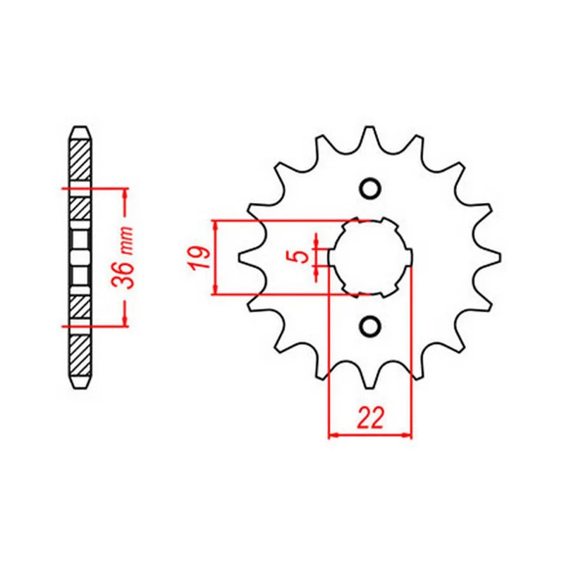 Mini bike repair kit-MTX 1352 Steel Front Sprocket #520 (13T) (10-TRX-13)