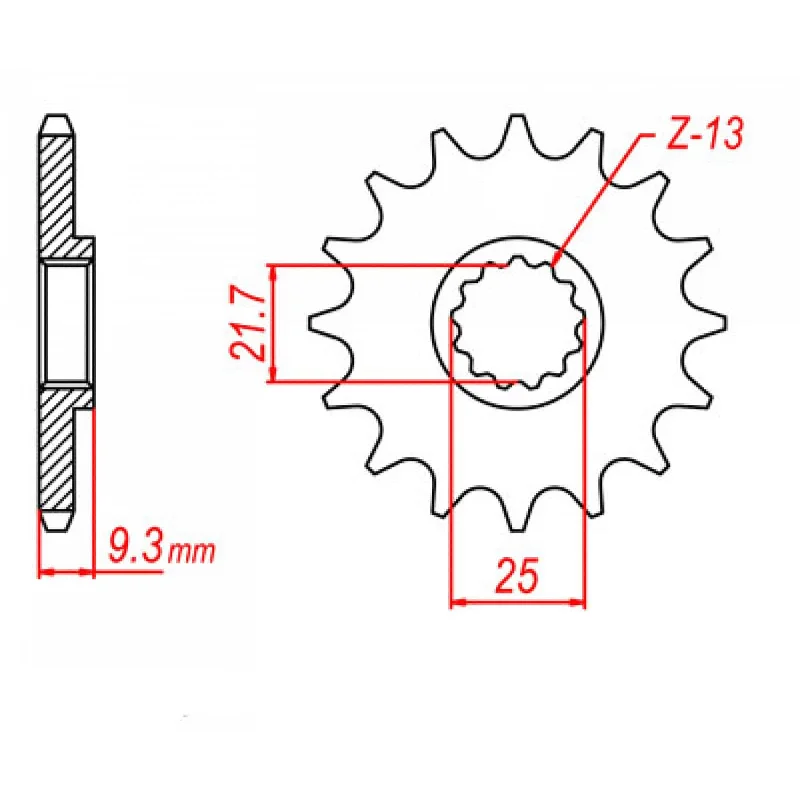 Glow-in-dark tire tape-MTX 1539 Steel Front Sprocket #520 (14T) (10-539-14)