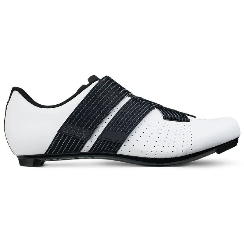 cycling clothing for mild seasons-Fizik R5 Tempo PowerStrap Mens Road Cycling Shoes - White