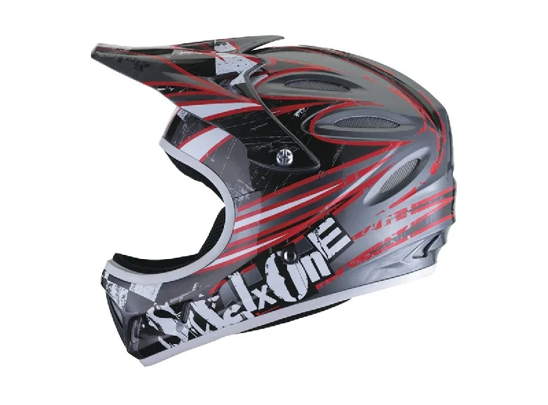 Bicycle helmet elite pick-661 Strike Full Face Helmet - Gun Metal-Black-Red