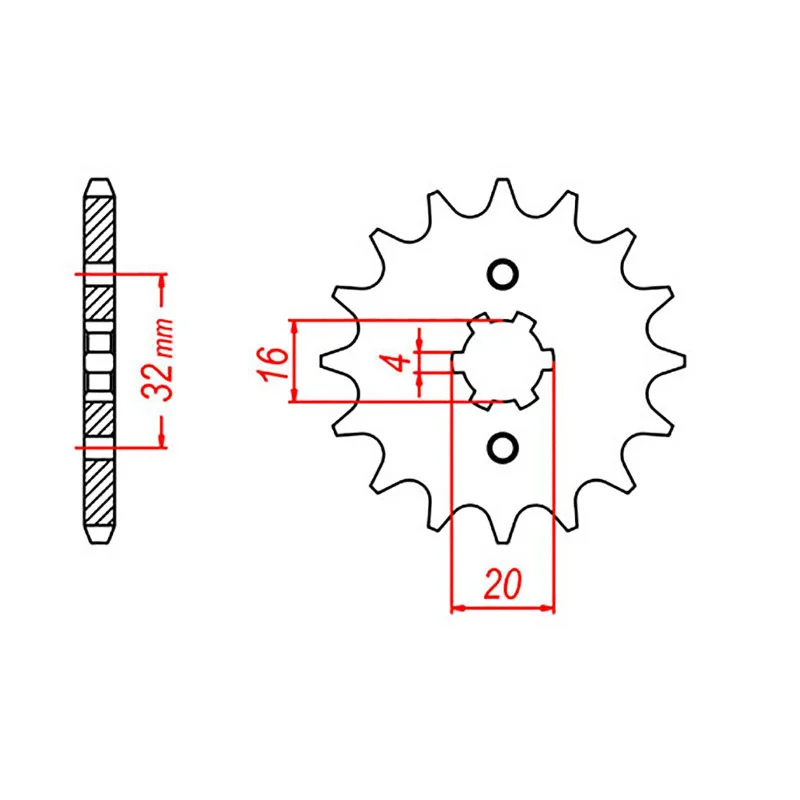 Neon backpack overlay-MTX 1550 Steel Front Sprocket #428 (14T) (10-550-14)