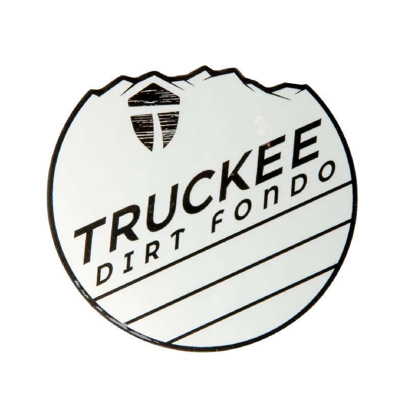 Bicycle eclipse ride-Truckee Dirt Fondo Vinyl Sticker (2020 Edition) 3" - White & Black