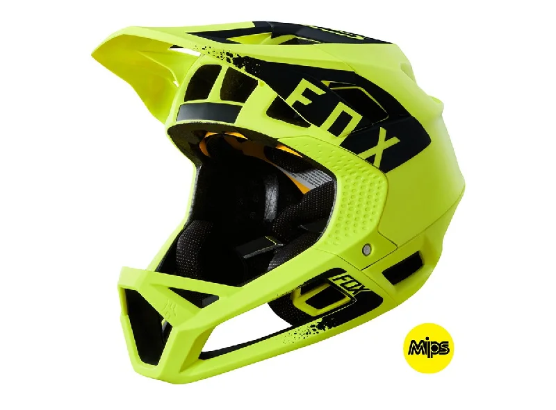 Bicycle helmet factory set-Fox Racing Proframe Mink Full Face Helmet - Womens - Yellow - Black