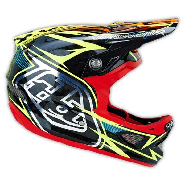 Bicycle helmet click pick-Troy Lee Designs D3 Carbon Full Face Helmet - Speeda Yellow