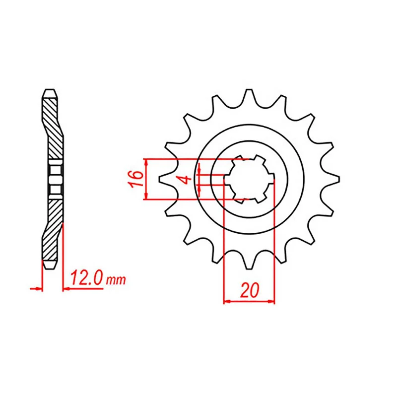 Lightweight rain cape-MTX 1606 Steel Front Sprocket #428 (14T) (10-382-14)