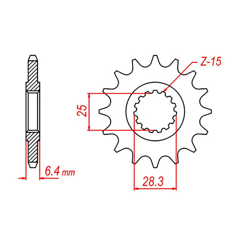 Sturdy wrist braces-MTX 1592 Steel Front Sprocket #520 (15T) (10-592-15)