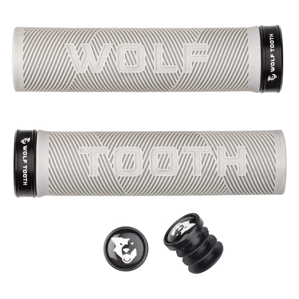 affordable satin bike grips-Wolf Tooth Components Echo Lock-On MTB Grips – Gray