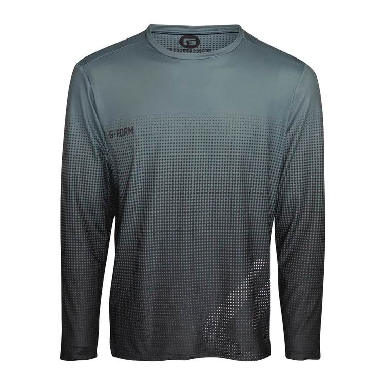 cycling clothing with storm layer-G-Form Fade Long Sleeve MTB Jersey - Smoke