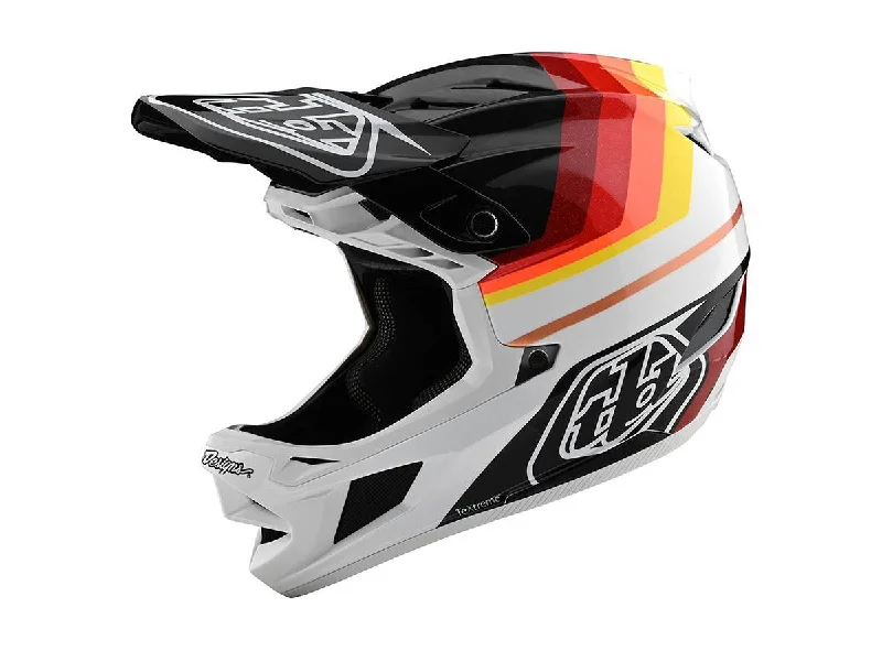 Bicycle helmet straight hair-Troy Lee Designs D4 Carbon Full Face Helmet - Mirage - Black-Red - 2020