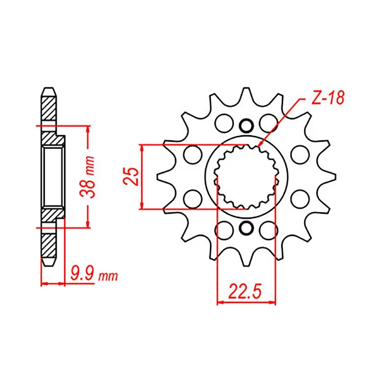 Neon frame decals-MTX 403 Steel Front Sprocket #520 (15T) (10-BM3-15)