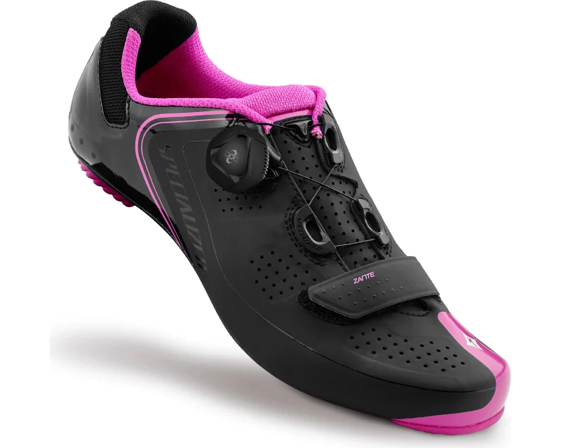 cycling clothing with heavy cushion-Specialized Zante Road Shoe Wmn - Blk/Pnk 36