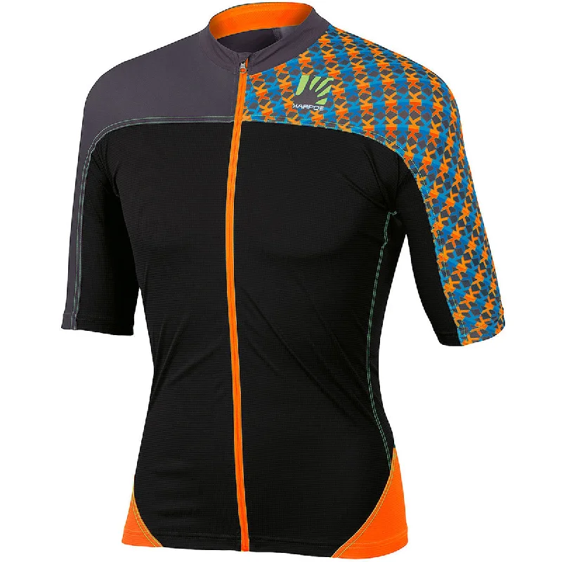 cycling clothing with scent block-Maglia Karpos Teck Evo - Arancione nero