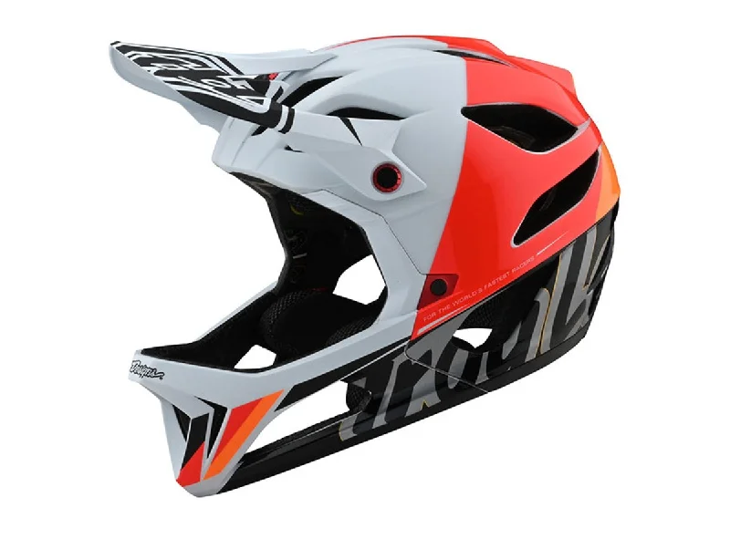 Bicycle helmet traditional look-Troy Lee Designs Stage MIPS Full Face Helmet - Nova - White - 2021