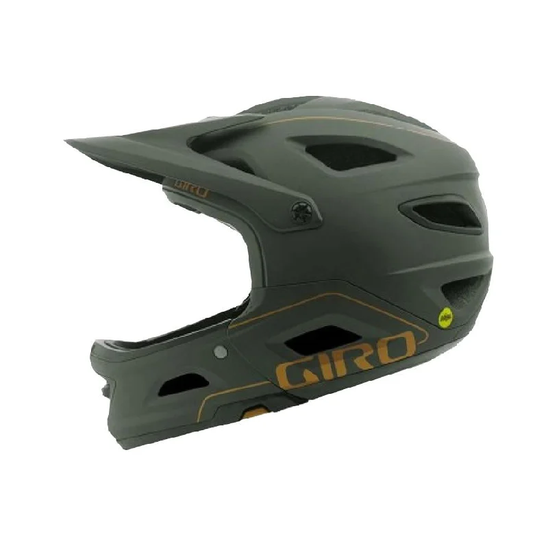 Bicycle helmet ride fit-Giro Switchblade MIPS Full Face Helmet - Matt Olive