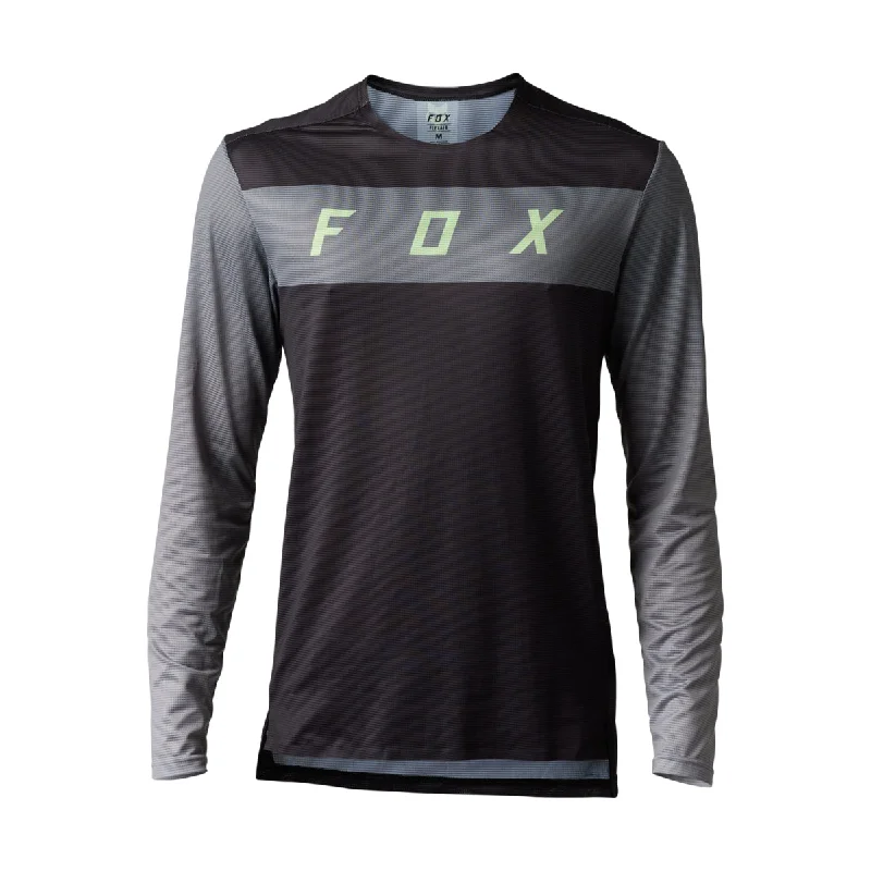 cycling clothing for city spins-Fox Racing Flexair Long Sleeve MTB Jersey - Arcadia - Black