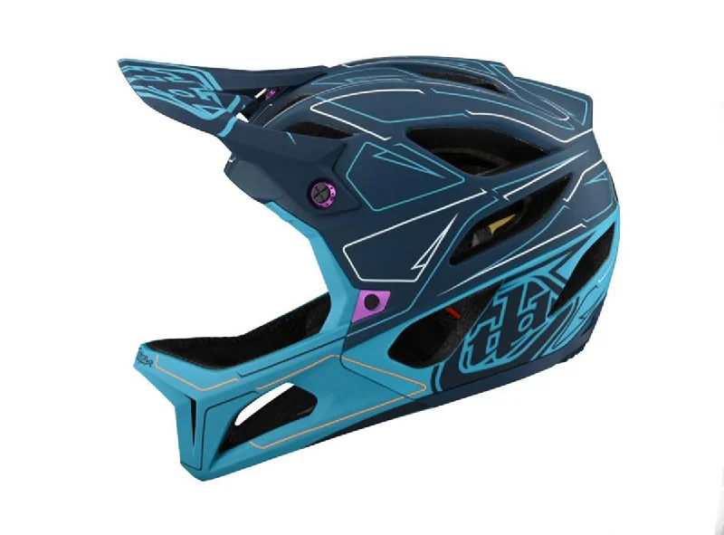 Bicycle helmet ride along-Troy Lee Designs Stage Full Face Helmet - Ltd Edition - Pinstripe Marine - 2021