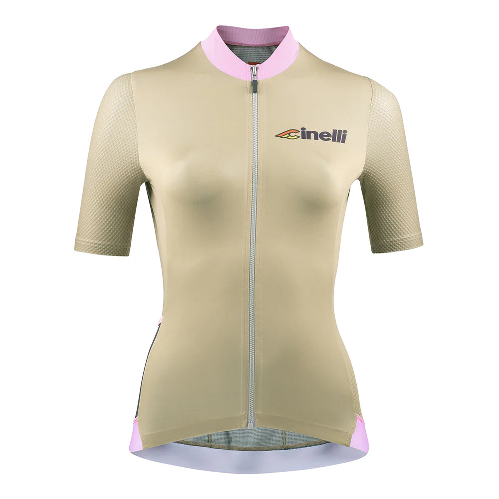 cycling clothing with trim cuffs-Maglia donna Cinelli Tempo - Verde