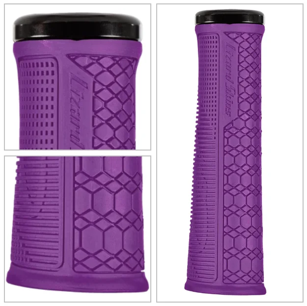 black hybrid material grips-Lizard Skins Gradient MTB Grip - Ultra Purple