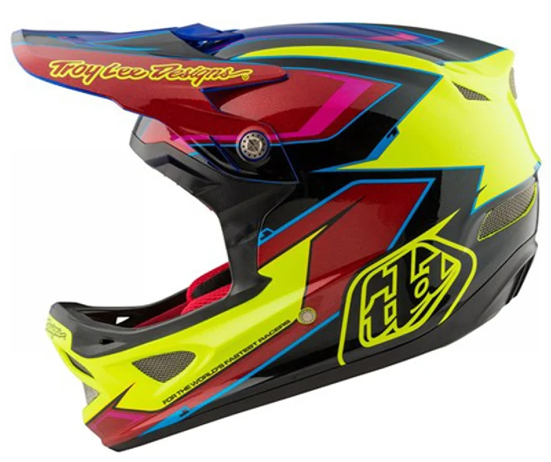 Bicycle helmet energy boost-Troy Lee Designs D3 Composite Full Face Helmet - Cadence - Yellow-Red