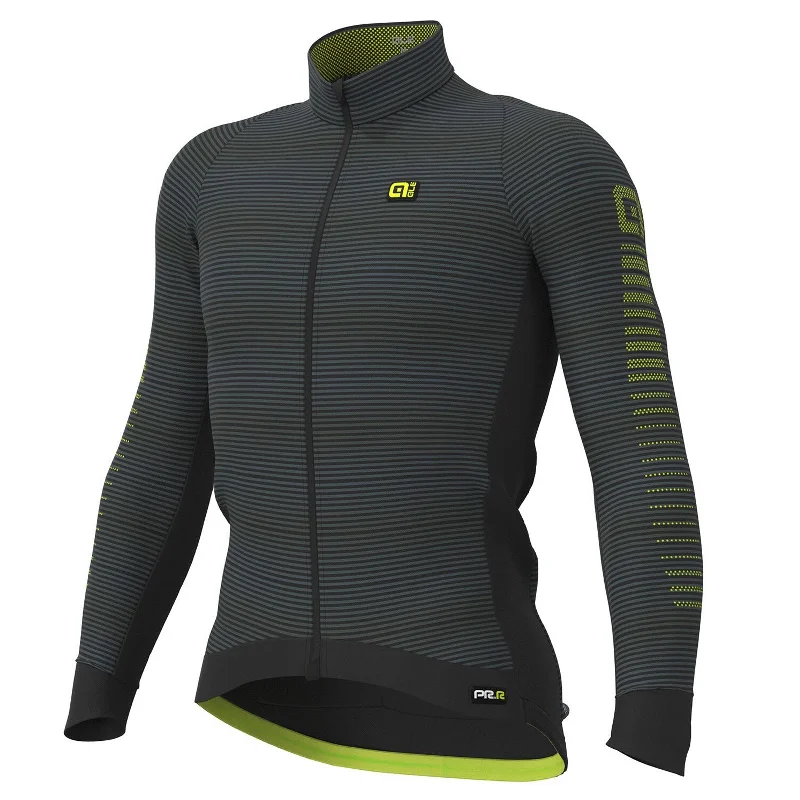 cycling clothing with trendy prints-Maglia maniche lunghe Ale PRR Thermo Road - Nero giallo