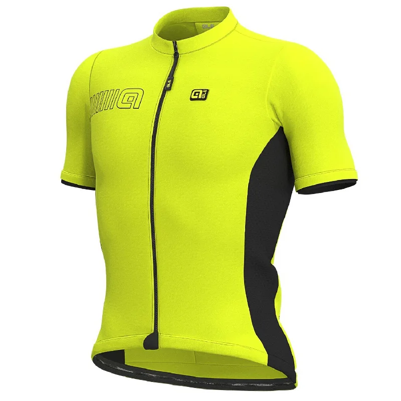 cycling clothing with thick zips-Maglia Ale Solid Color Block - Giallo fluo